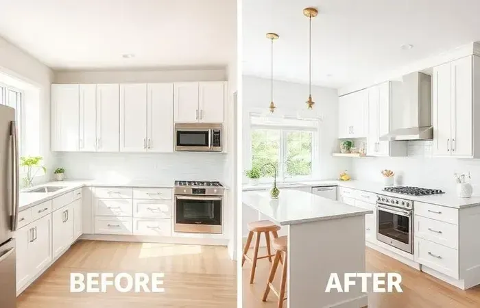 Kitchen renovation before and after